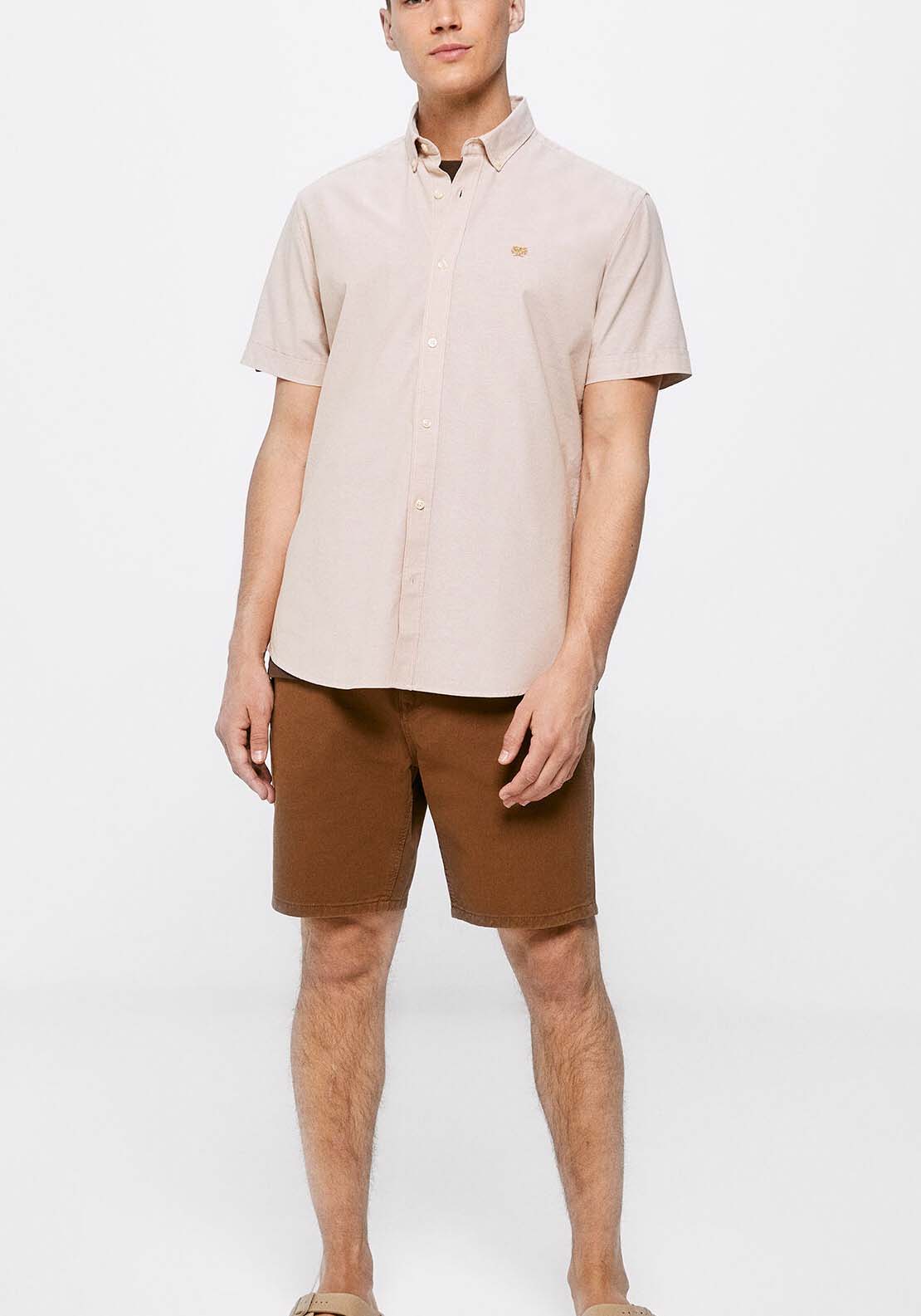 Springfield Pinpoint shirt - Beige 3 Shaws Department Stores