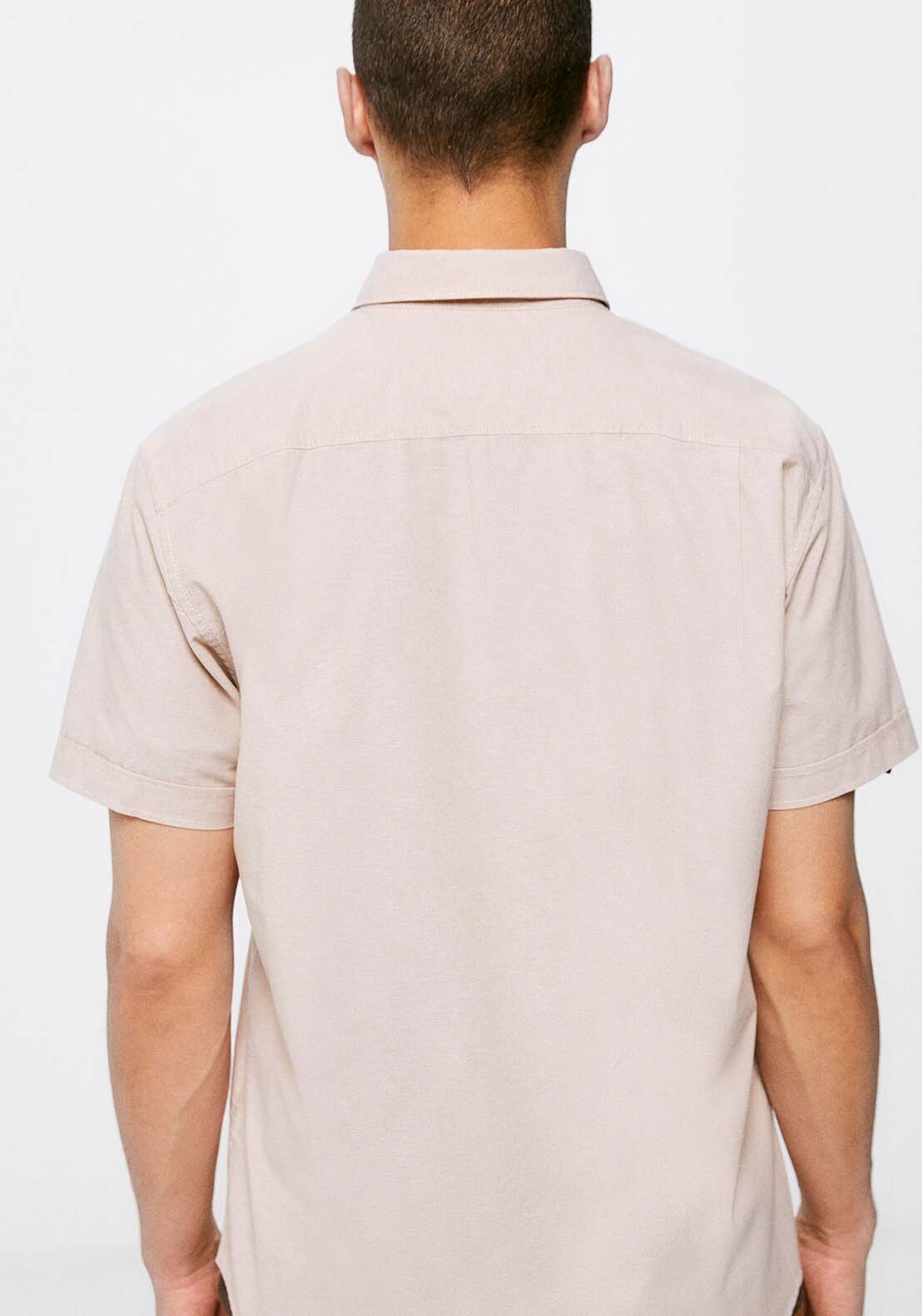Springfield Pinpoint shirt - Beige 2 Shaws Department Stores