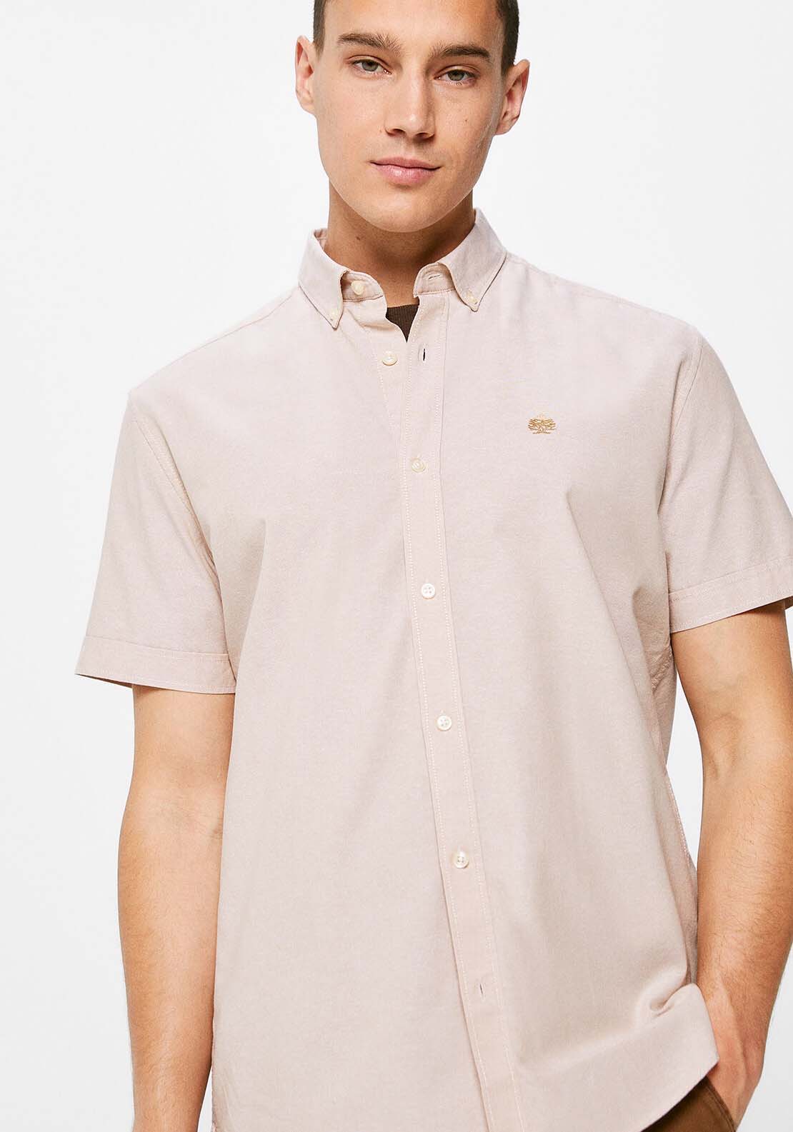 Springfield Pinpoint shirt - Beige 1 Shaws Department Stores