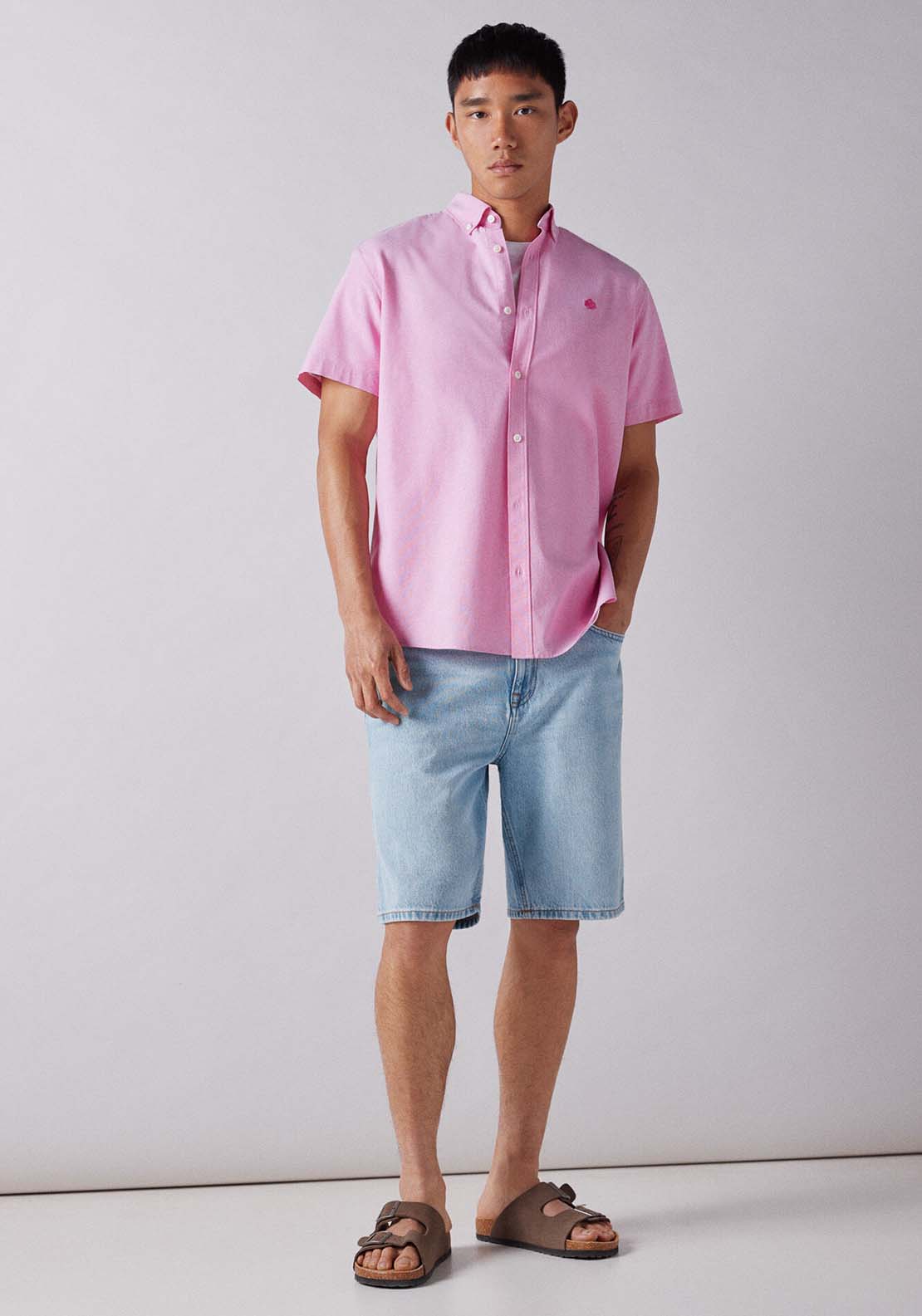 Springfield Short-sleeved shirt - Pink 4 Shaws Department Stores