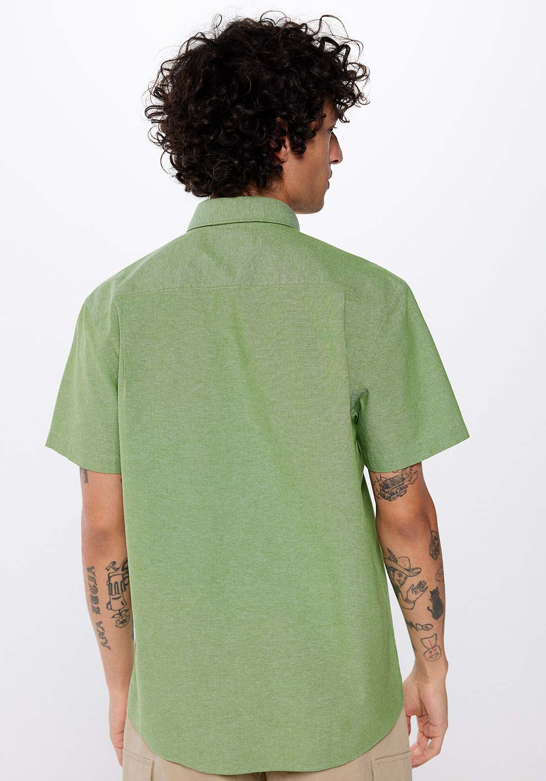 Springfield Short-sleeved shirt - Green 2 Shaws Department Stores