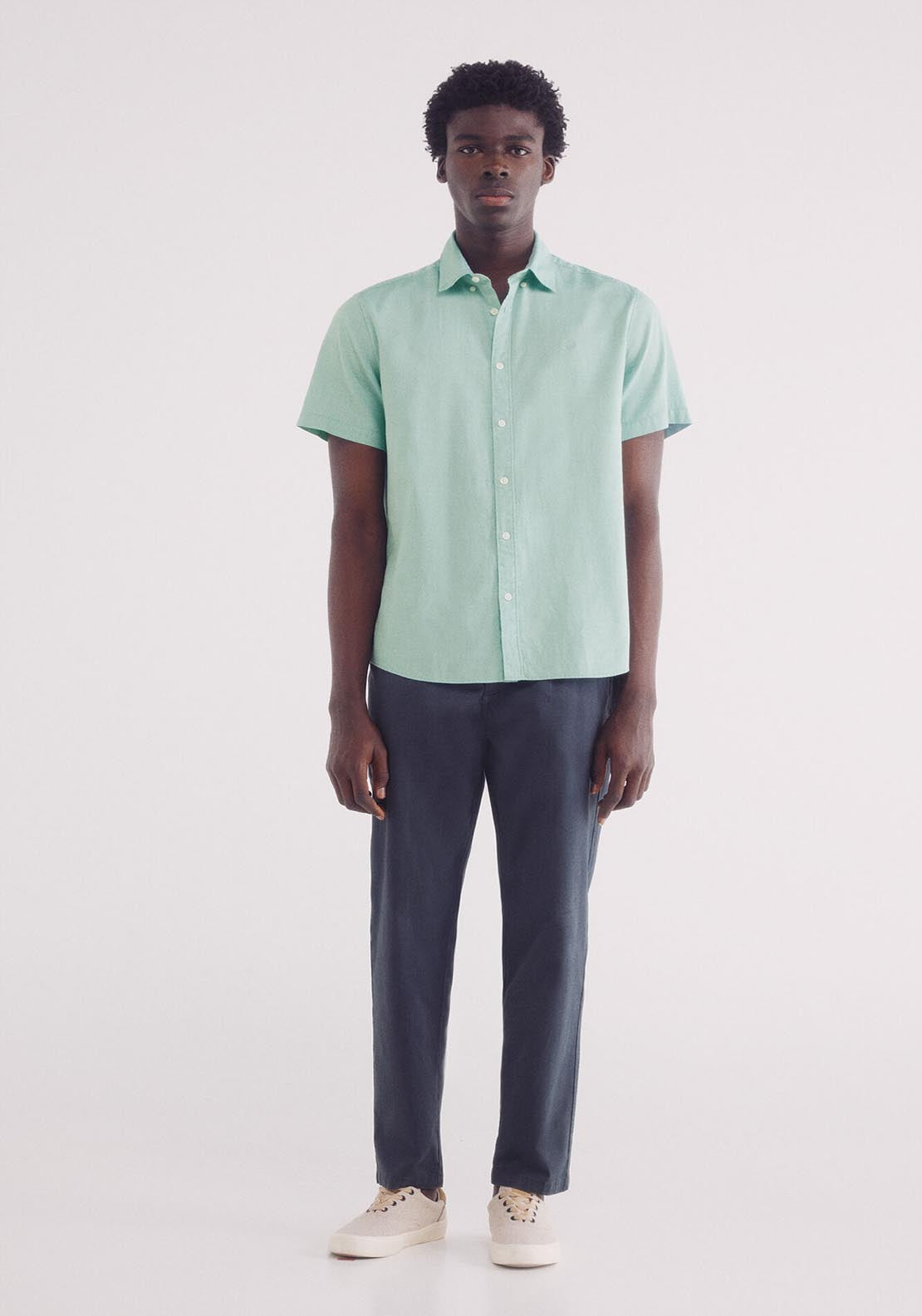 Springfield Short Sleeve Shirt - Green 4 Shaws Department Stores