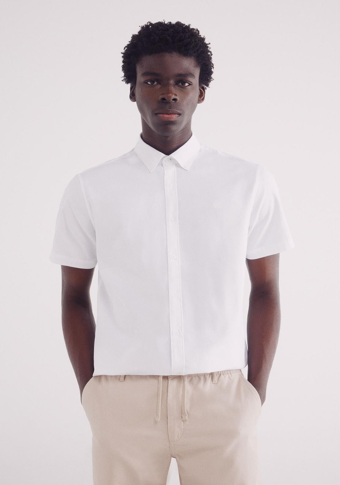 Springfield Short Sleeve Shirt - White 1 Shaws Department Stores
