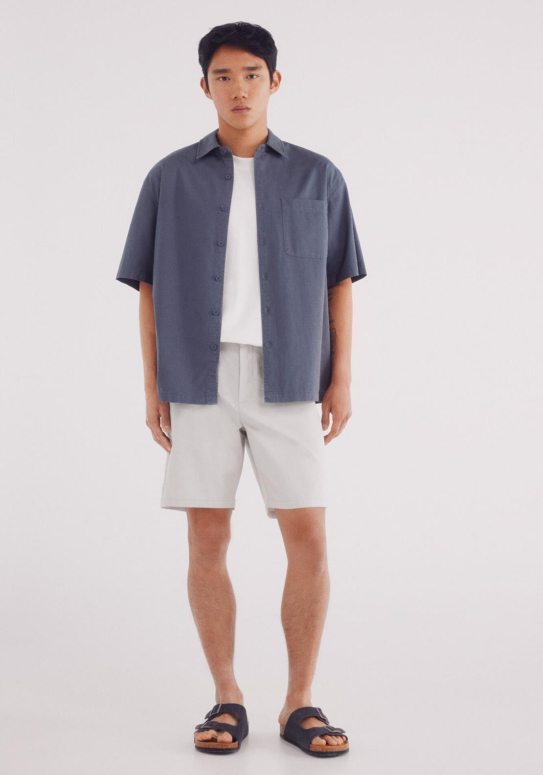 Springfield Tencel Short Sleeve Shirt - Blue 4 Shaws Department Stores