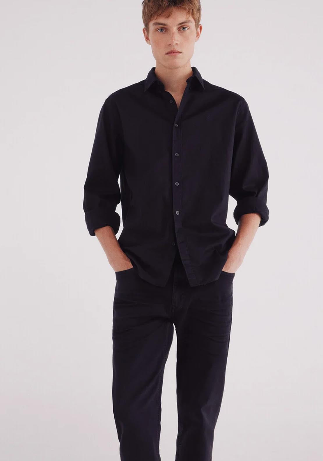 Springfield Slim Fit 5 Pocket Trouser - Black 4 Shaws Department Stores