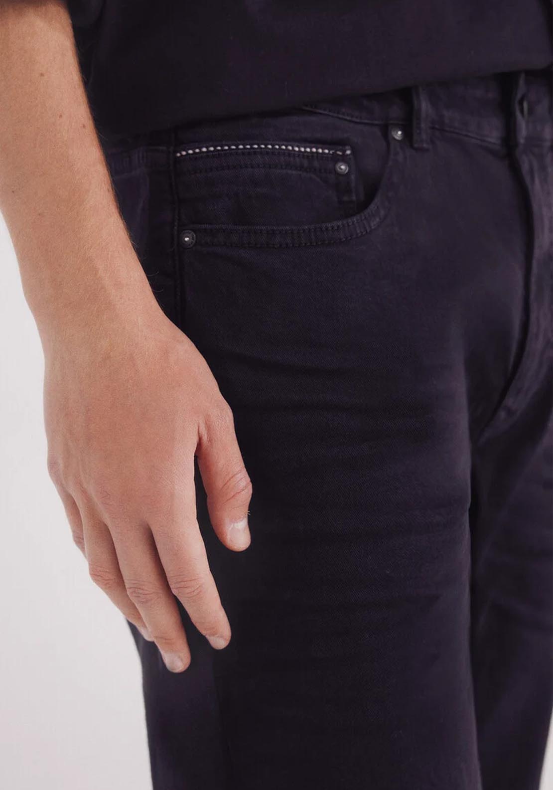 Springfield Slim Fit 5 Pocket Trouser - Black 3 Shaws Department Stores