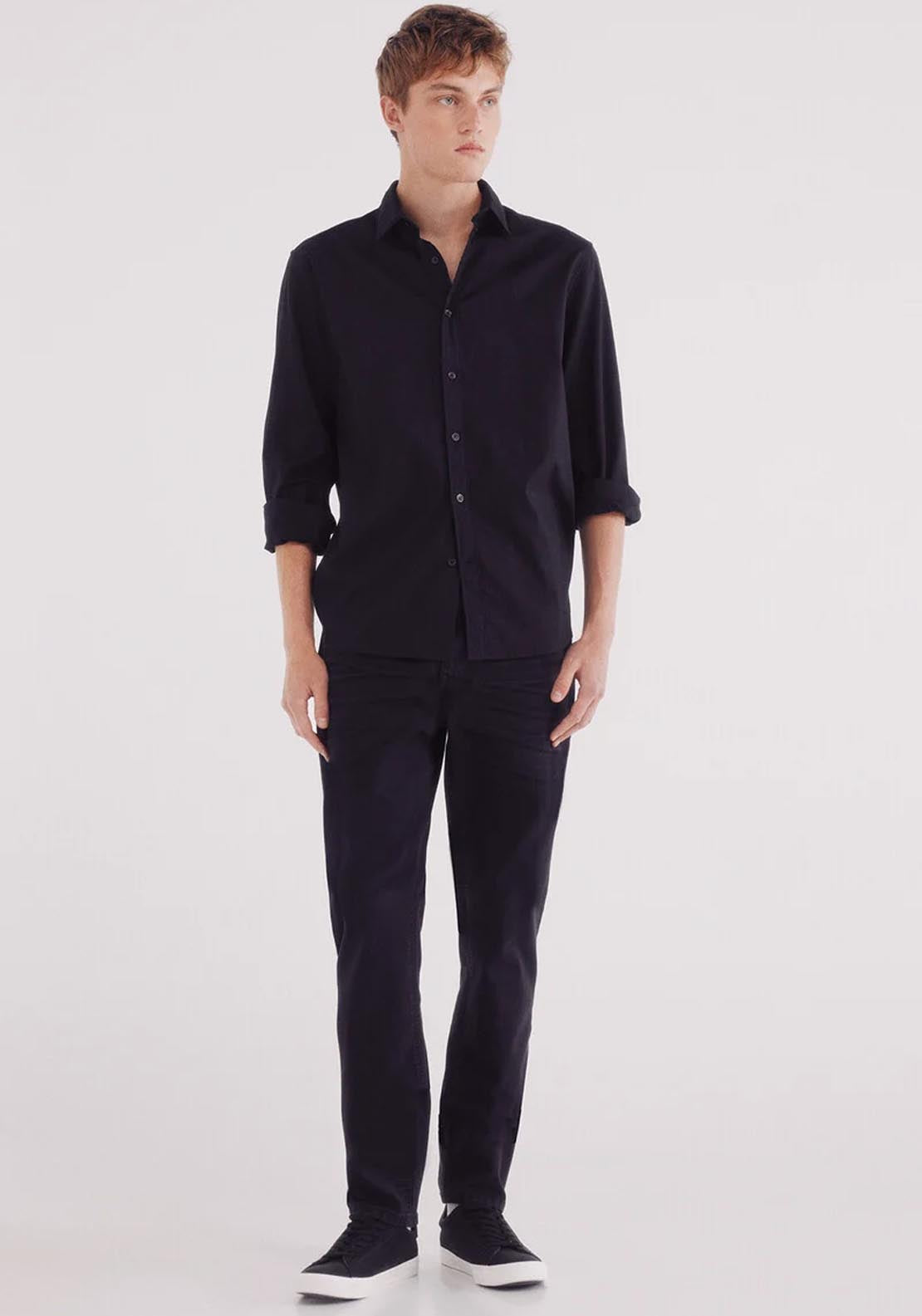 Springfield Slim Fit 5 Pocket Trouser - Black 5 Shaws Department Stores