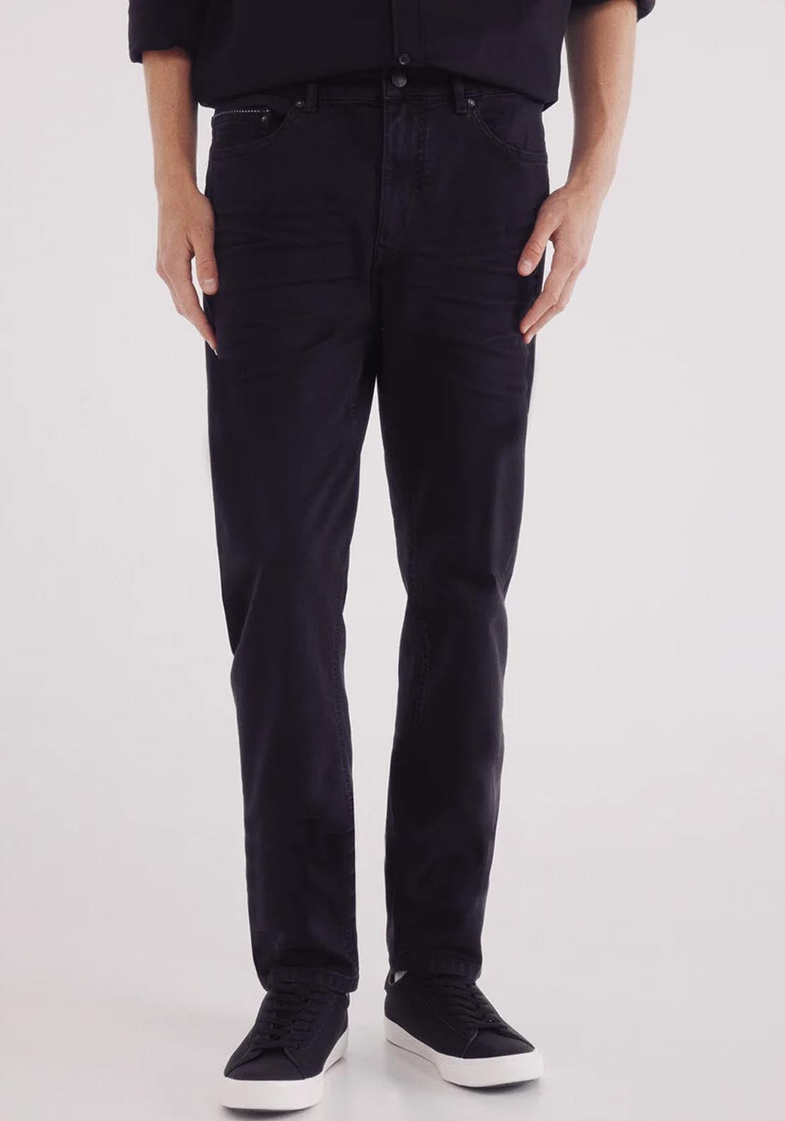 Springfield Slim Fit 5 Pocket Trouser - Black 1 Shaws Department Stores