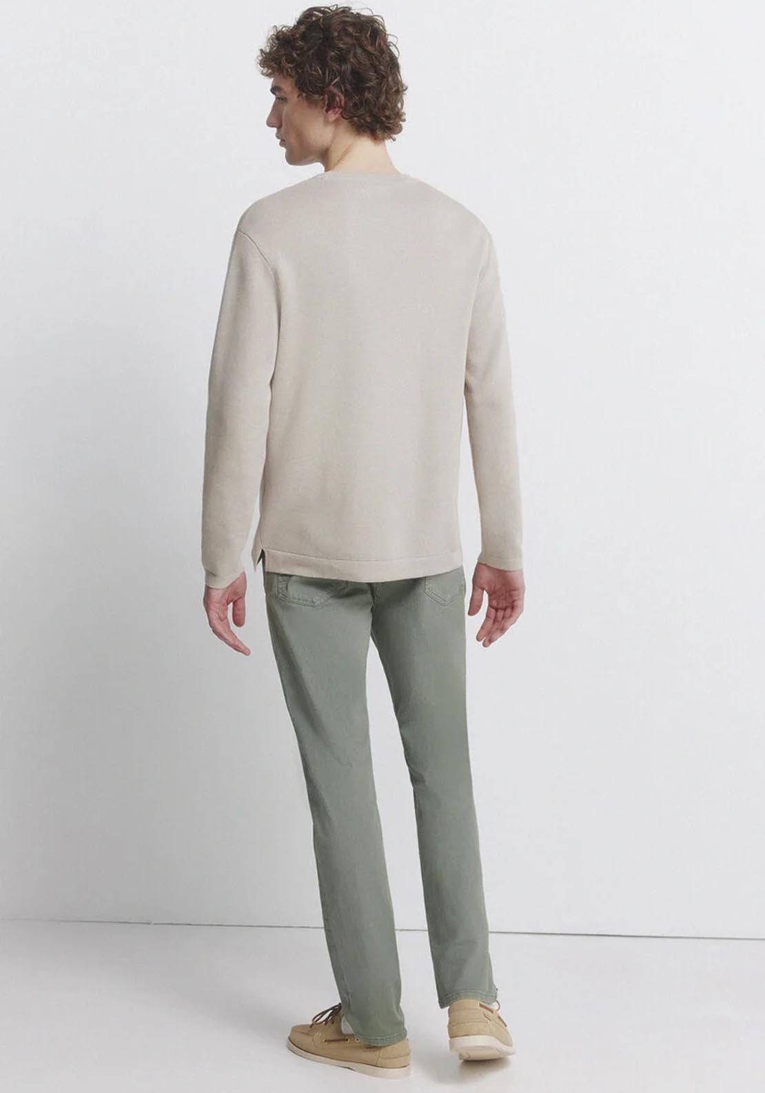 Springfield 5-Pocket Washed Slim Fit Trousers - Green 2 Shaws Department Stores
