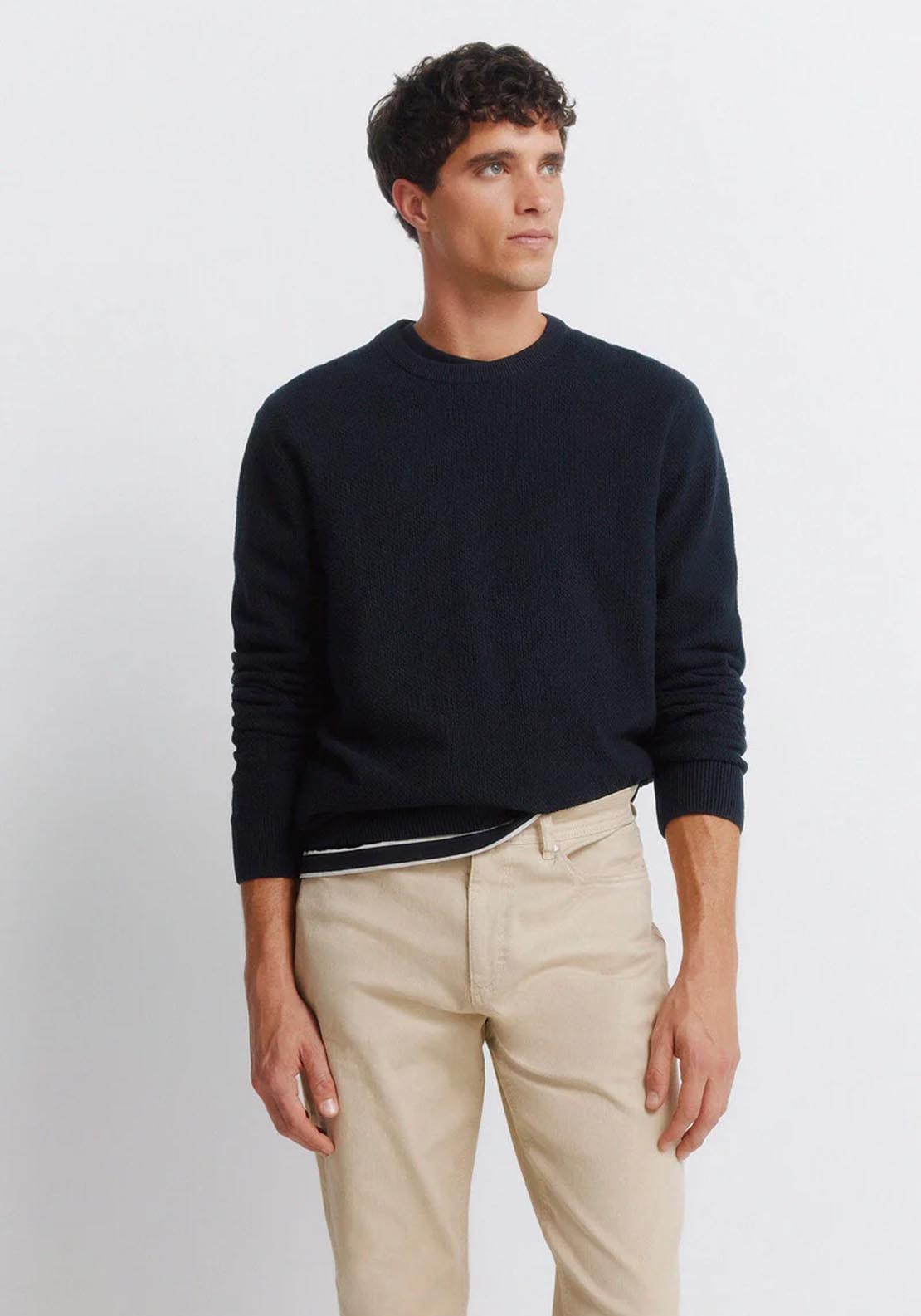 Springfield 5-Pocket Washed Slim Fit Trousers - Beige 3 Shaws Department Stores