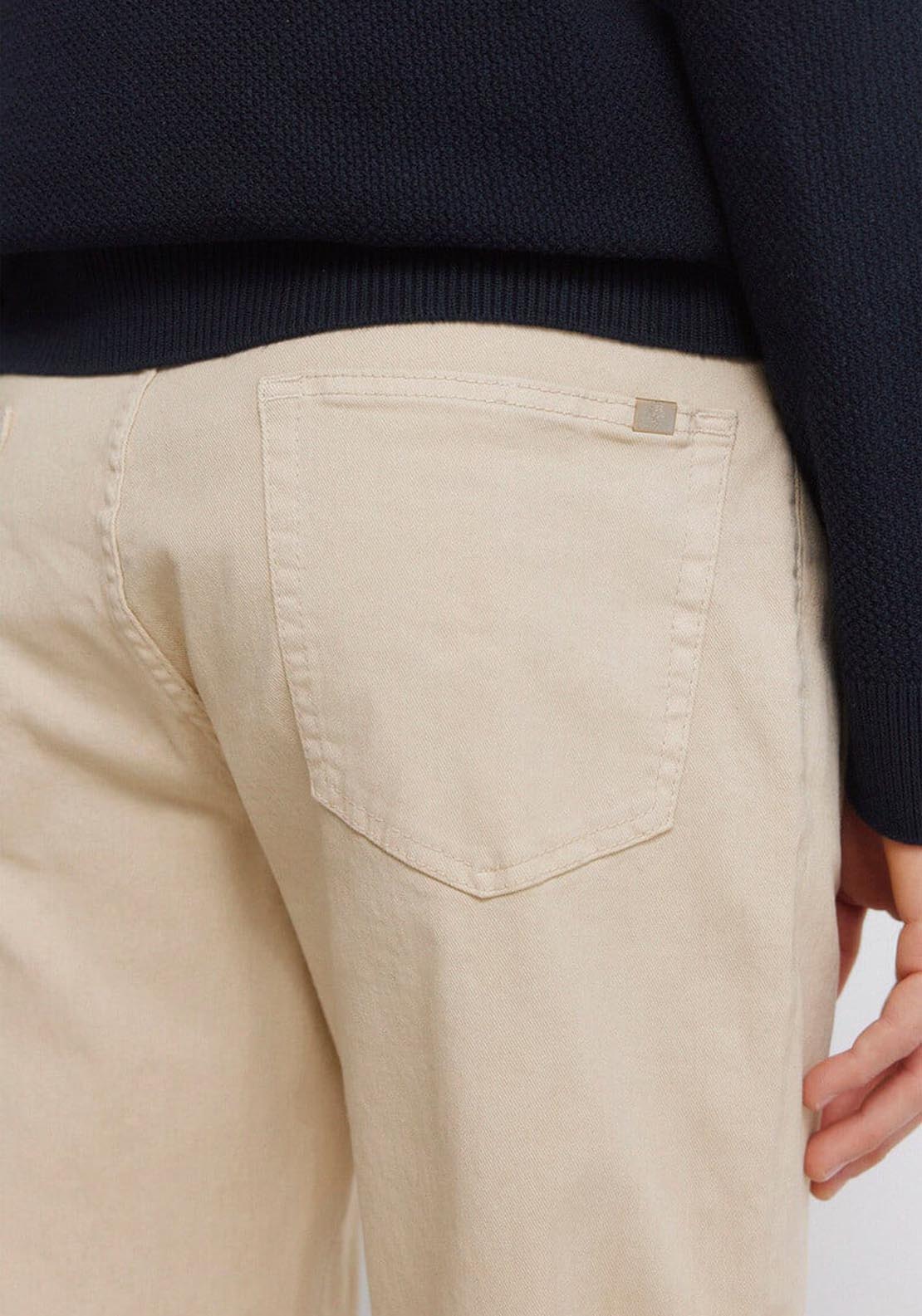 Springfield 5-Pocket Washed Slim Fit Trousers - Beige 5 Shaws Department Stores