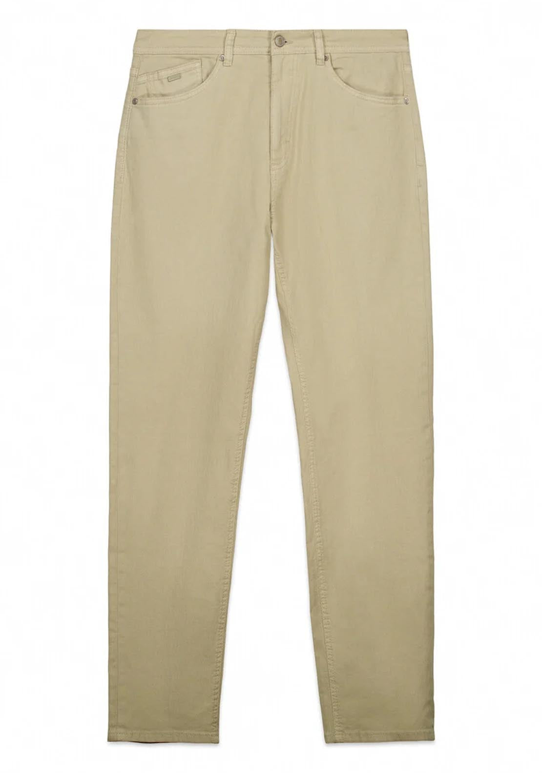 Springfield 5-Pocket Washed Slim Fit Trousers - Beige 7 Shaws Department Stores