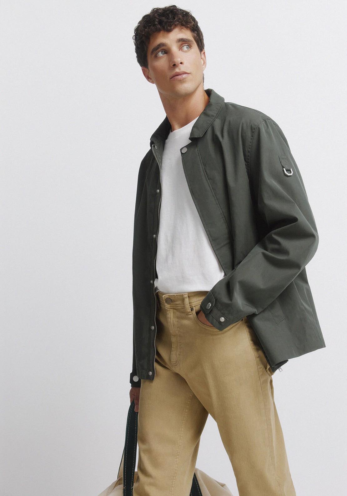 5-Pocket Washed Slim Fit Trousers - Beige/camel