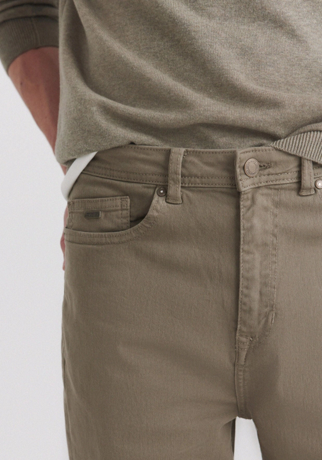 Slim Fit 5 Pocket Trousers - Green