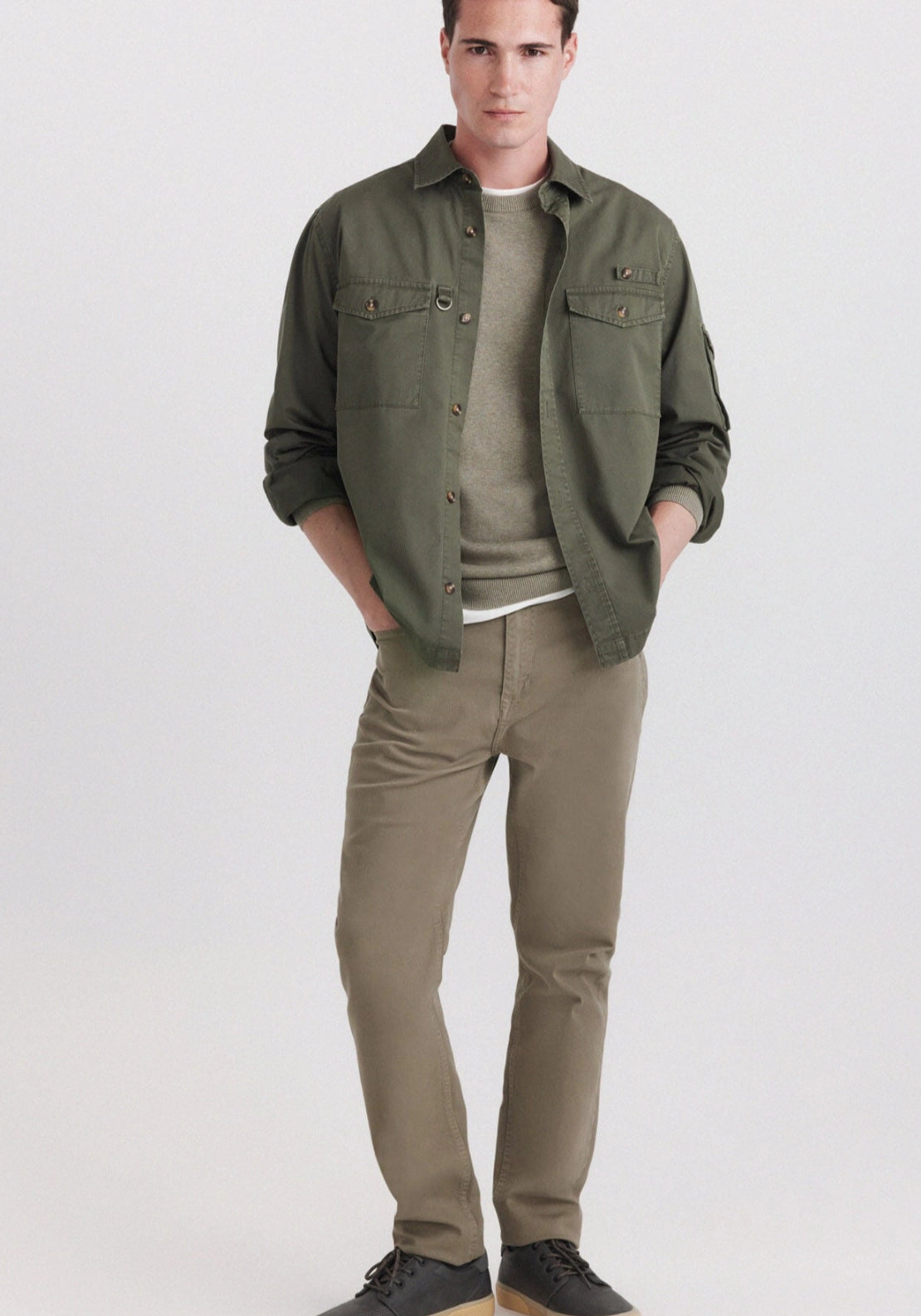 Slim Fit 5 Pocket Trousers - Green