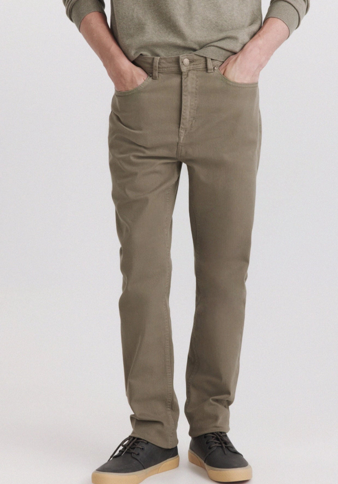 Slim Fit 5 Pocket Trousers - Green
