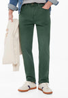 Slim fit washed 5-pocket coloured trousers - Green
