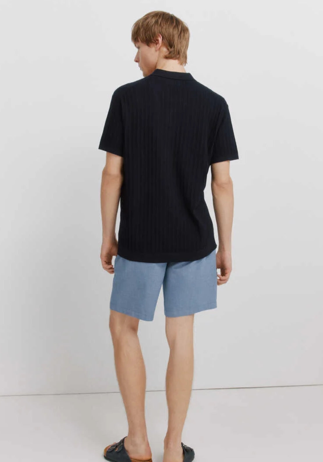 Structured Bermuda Shorts - Blue