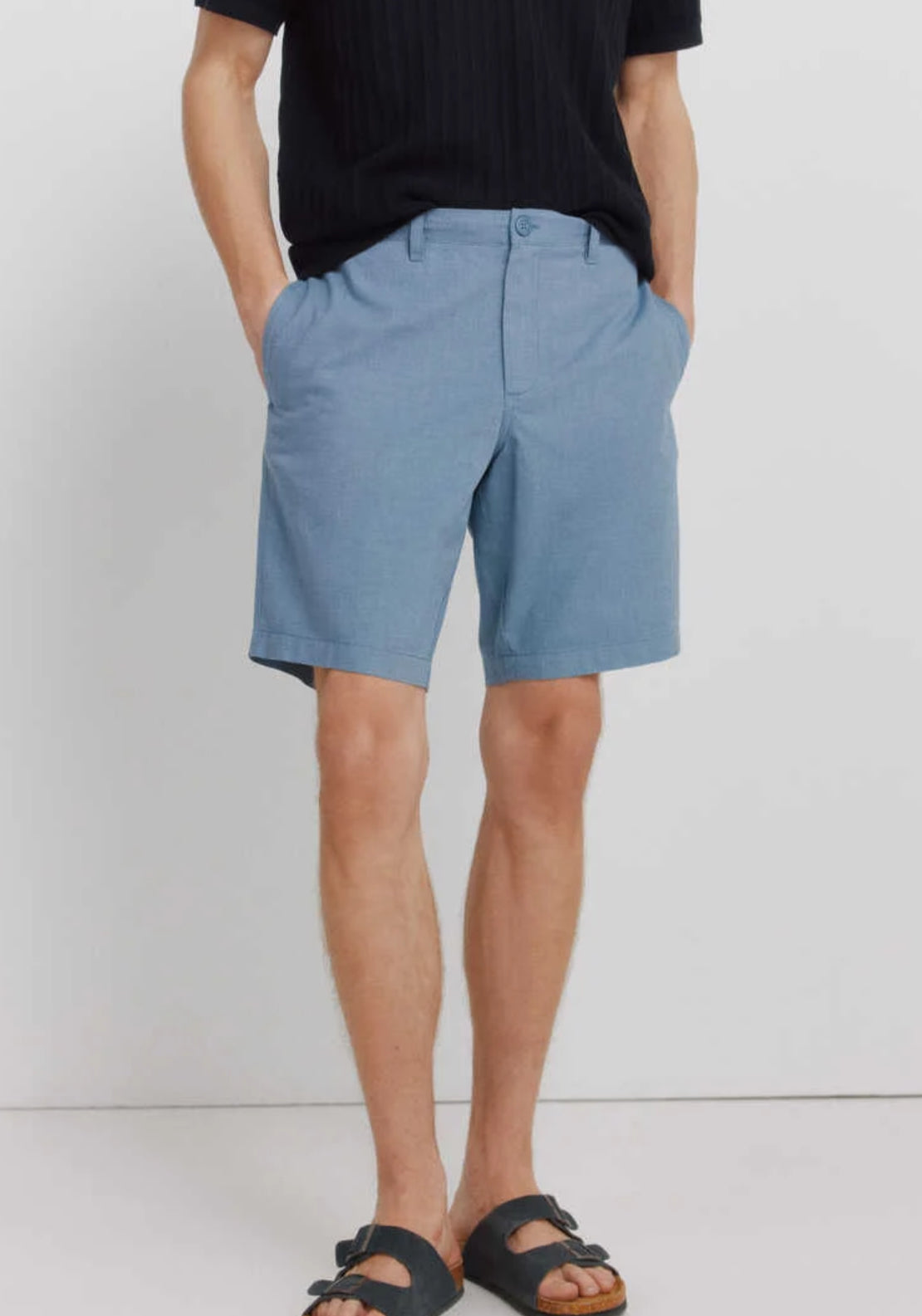 Structured Bermuda Shorts - Blue
