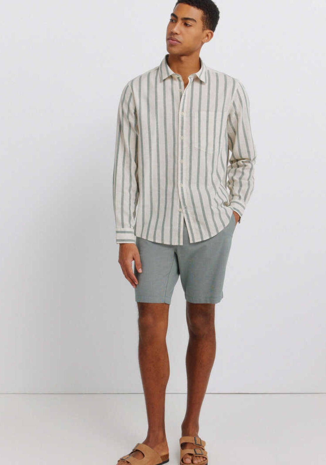 Structured Bermuda Shorts - Green