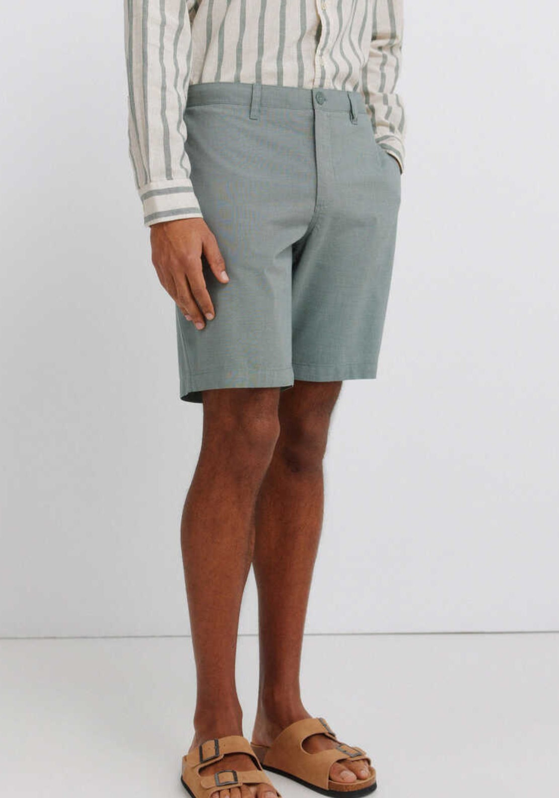 Structured Bermuda Shorts - Green