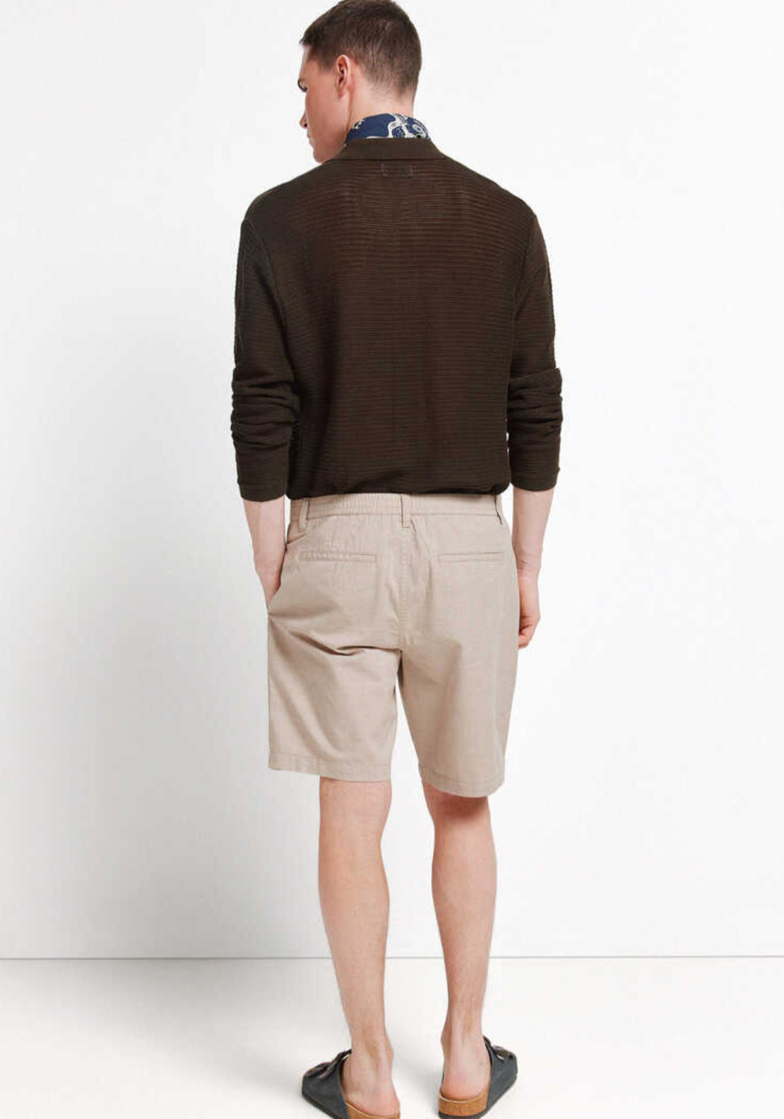 Structured Bermuda Shorts - Beige