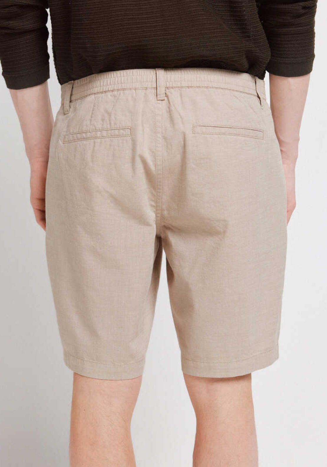 Structured Bermuda Shorts - Beige