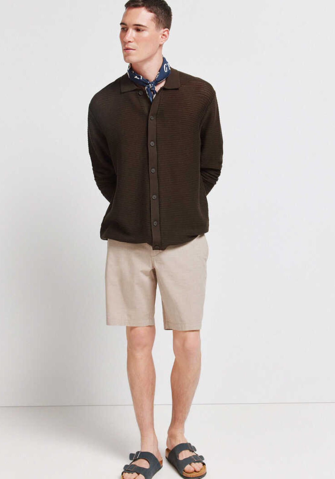 Structured Bermuda Shorts - Beige