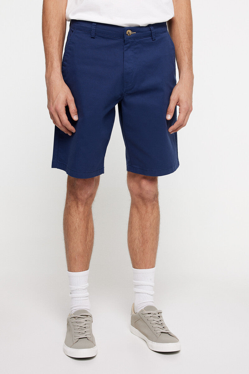Springfield Coloured comfort fit Bermuda shorts - Blue 1 Shaws Department Stores