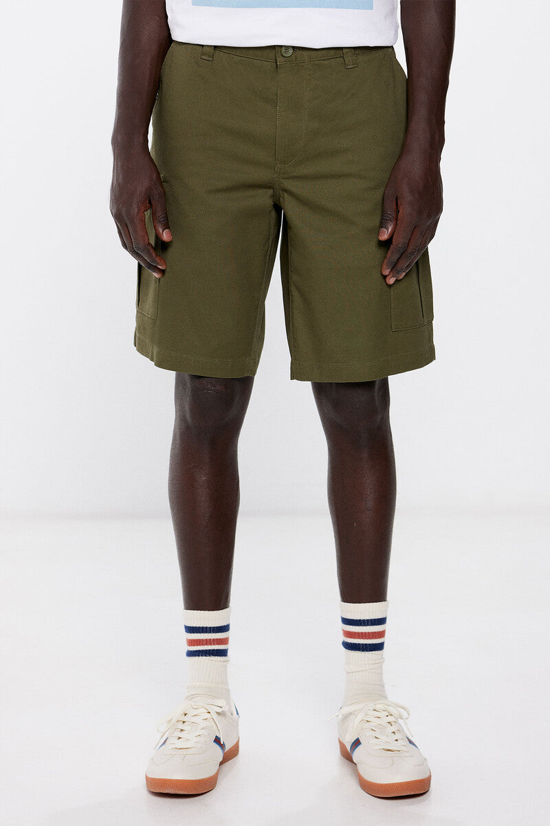 Springfield Comfort fit cargo Bermuda shorts - Green 1 Shaws Department Stores