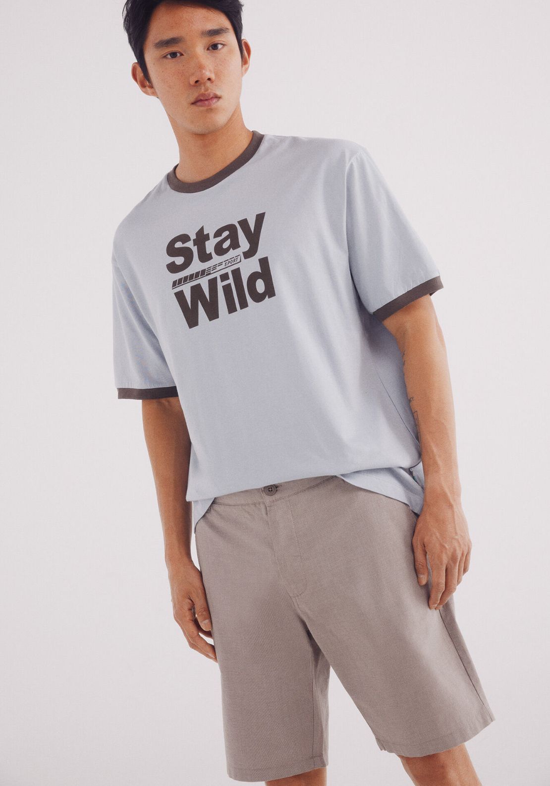 Springfield Bermuda Structure Color Comfort Fit - Sand 3 Shaws Department Stores
