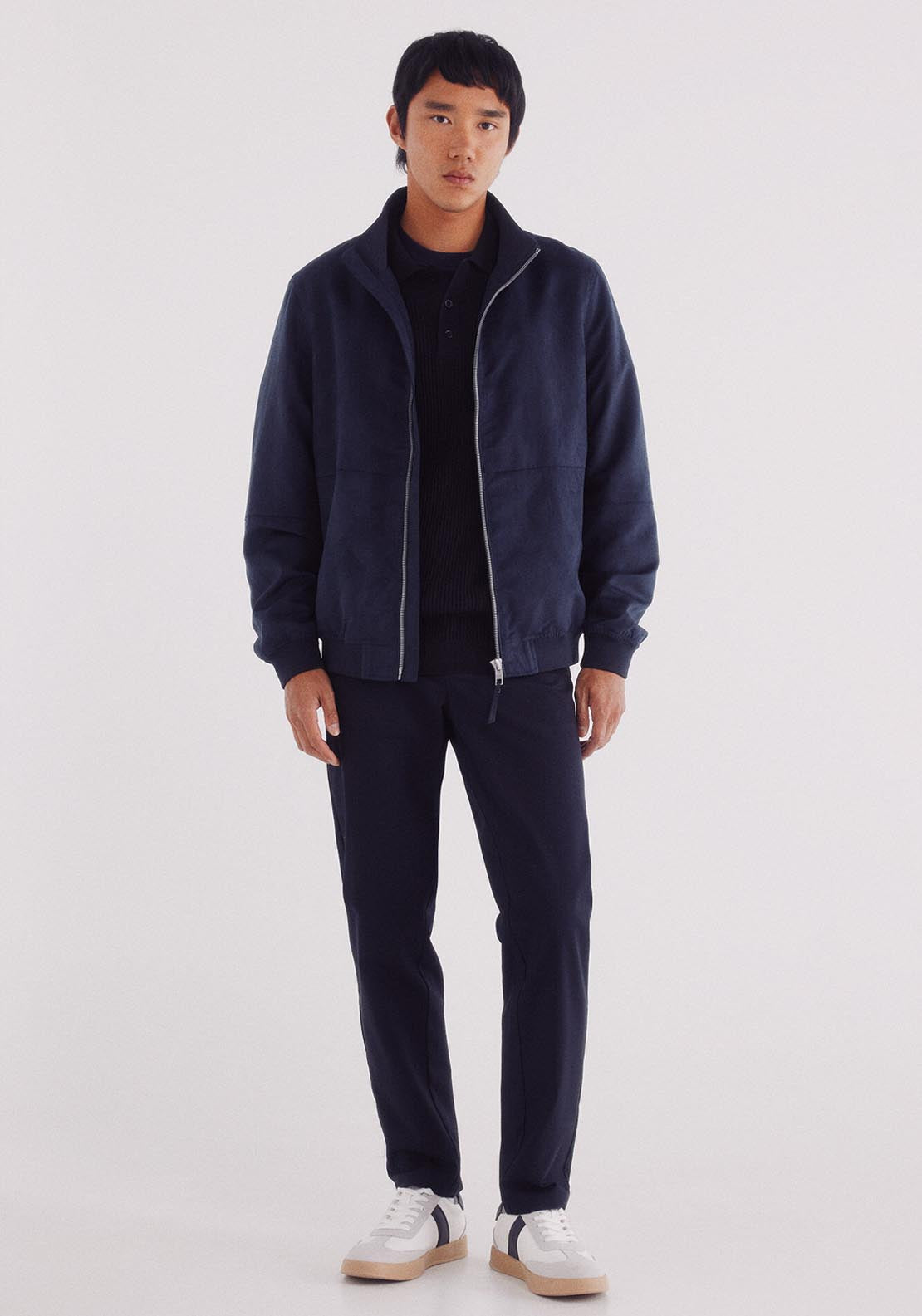 Faux Suede Jacket - Blue