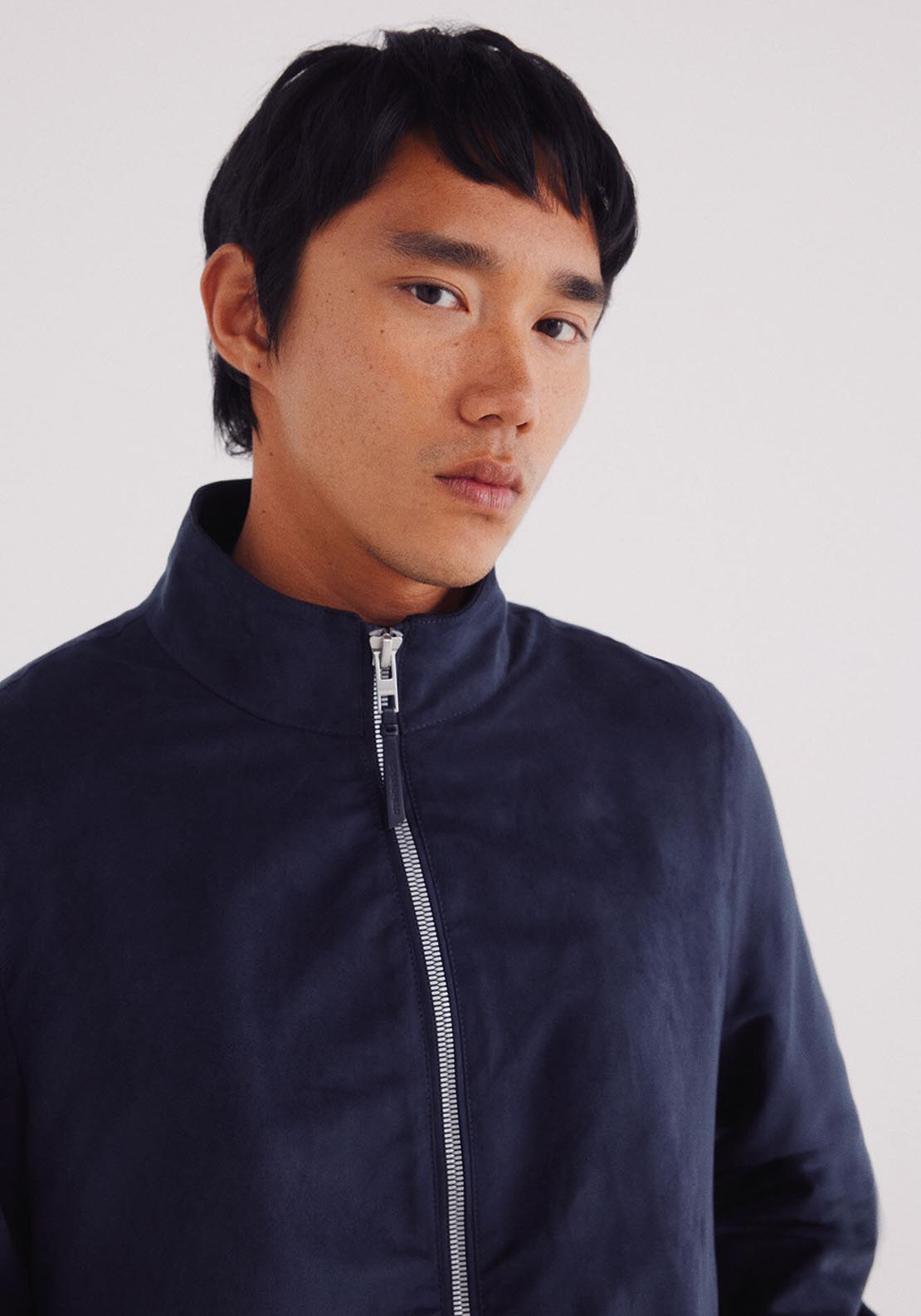 Faux Suede Jacket - Blue