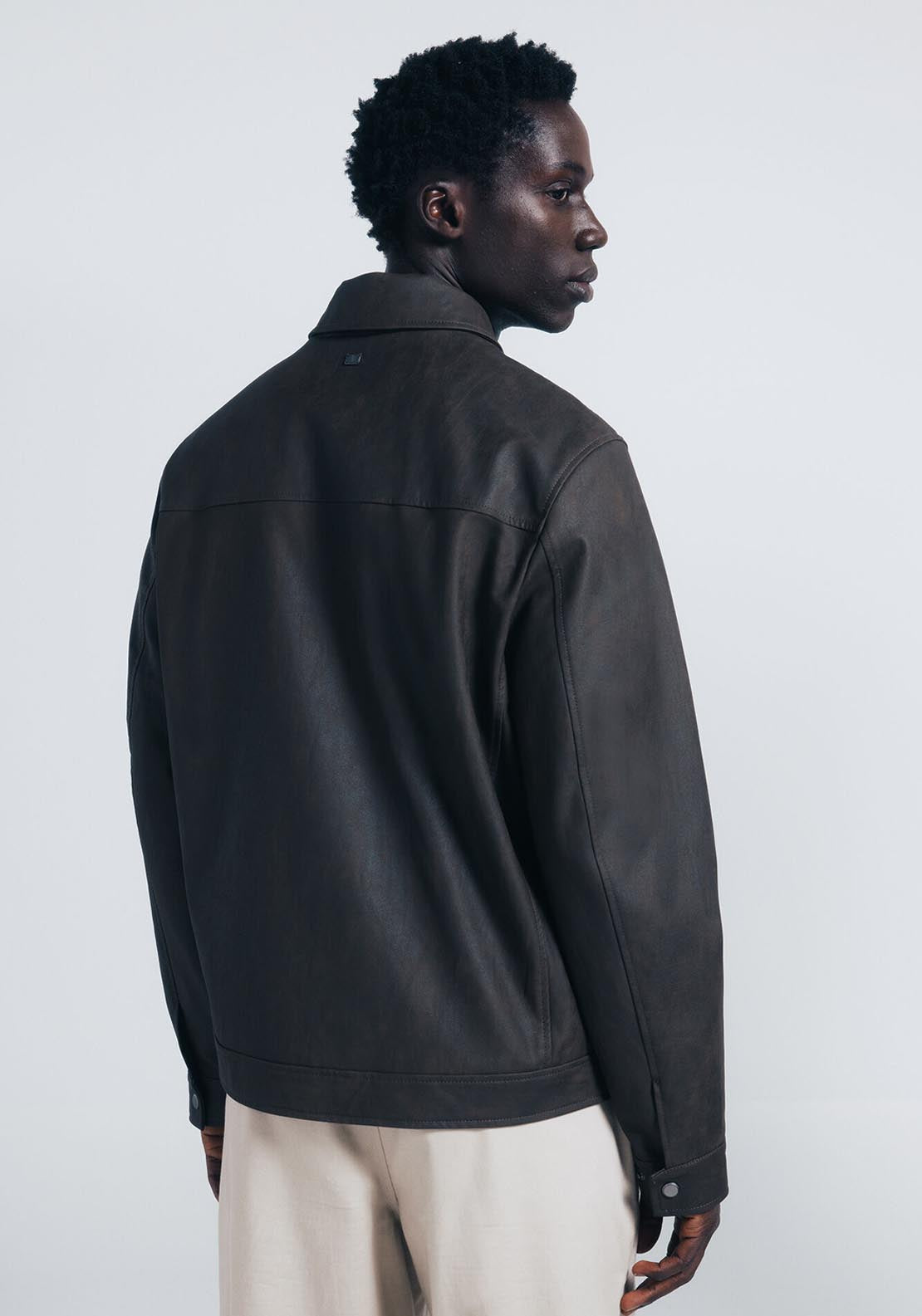 Springfield Faux Leather Jacket - Black 2 Shaws Department Stores