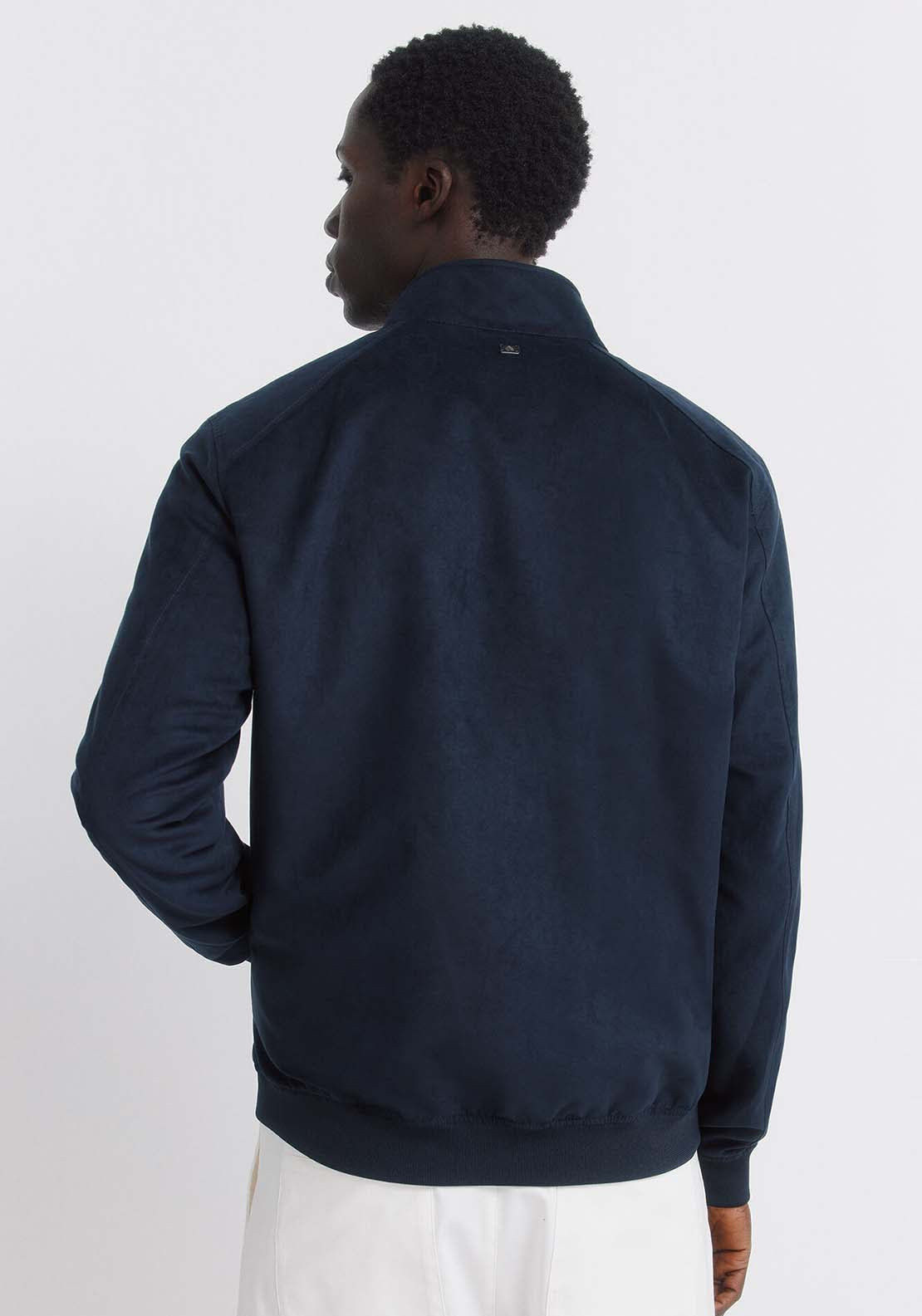Faux Suede Jacket - Blue