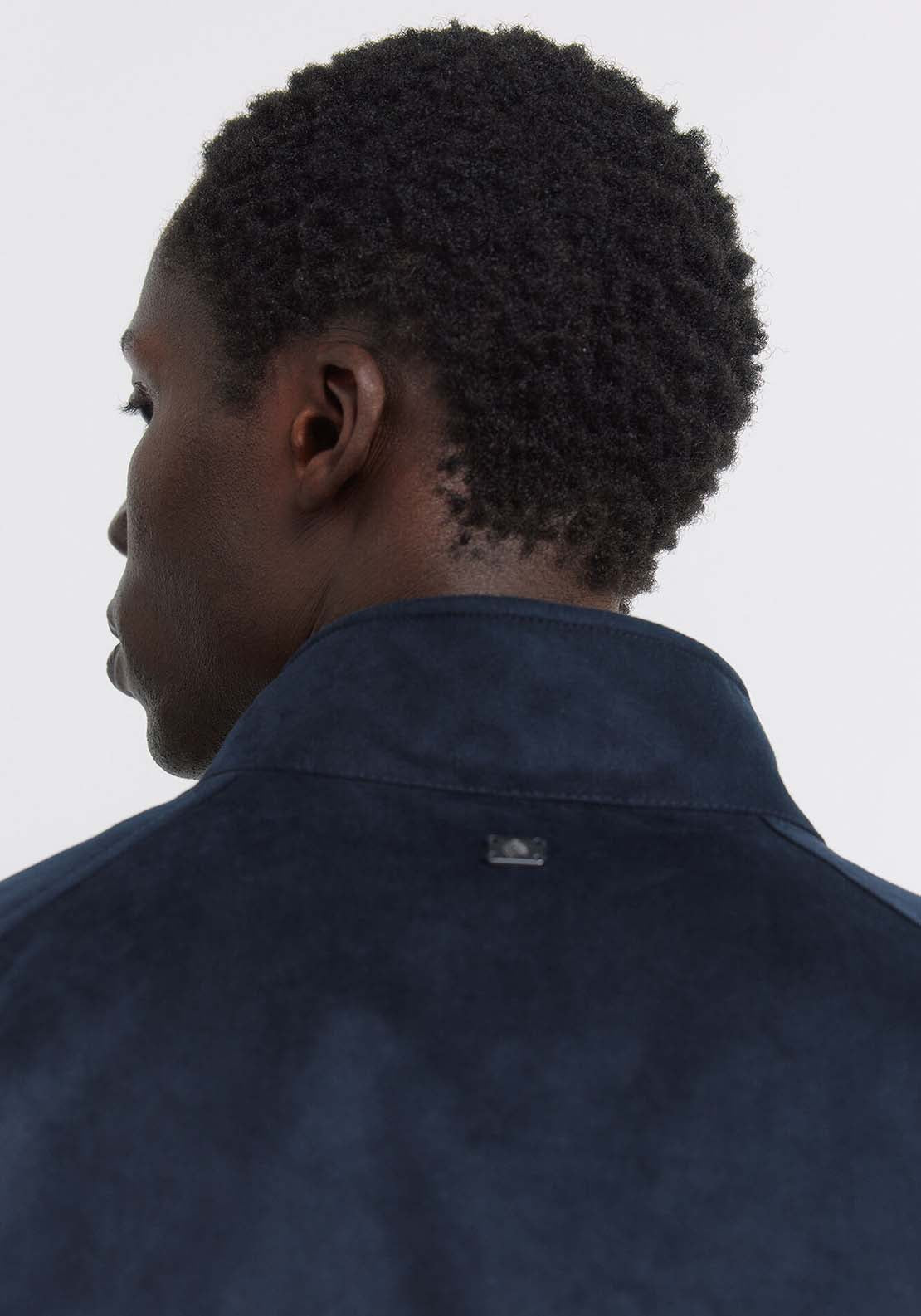 Faux Suede Jacket - Blue