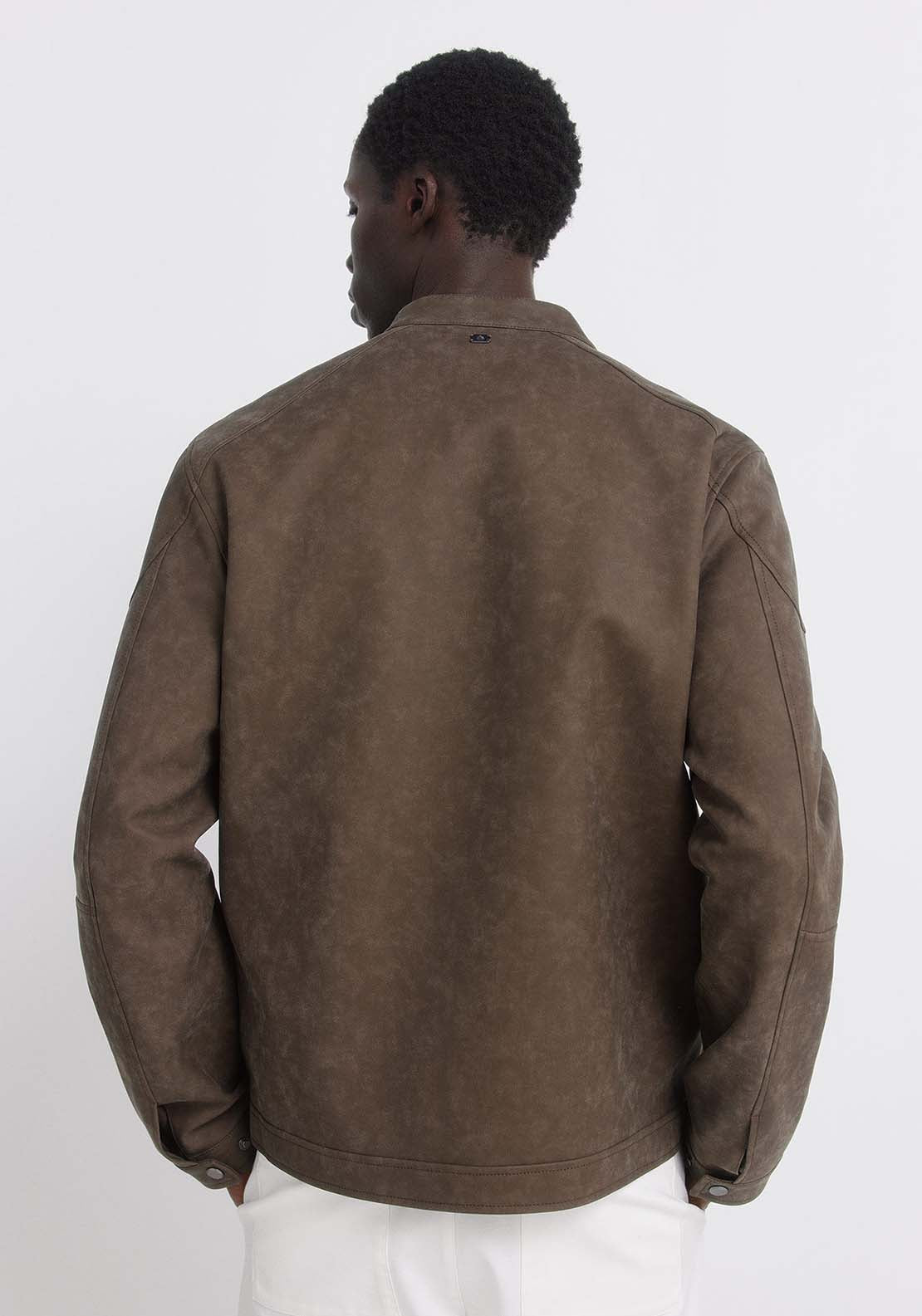 Faux Suede Jacket - Black