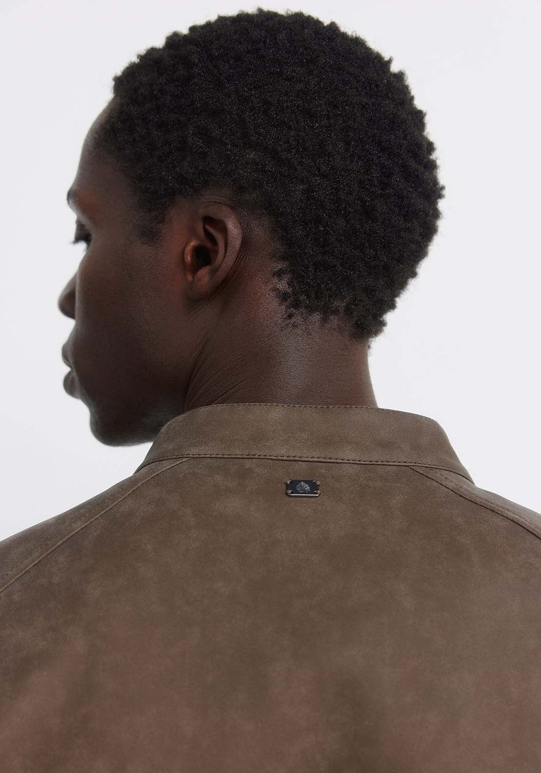 Faux Suede Jacket - Black