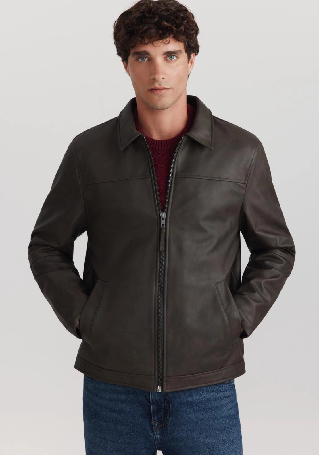 Aviator PU Jacket - Black