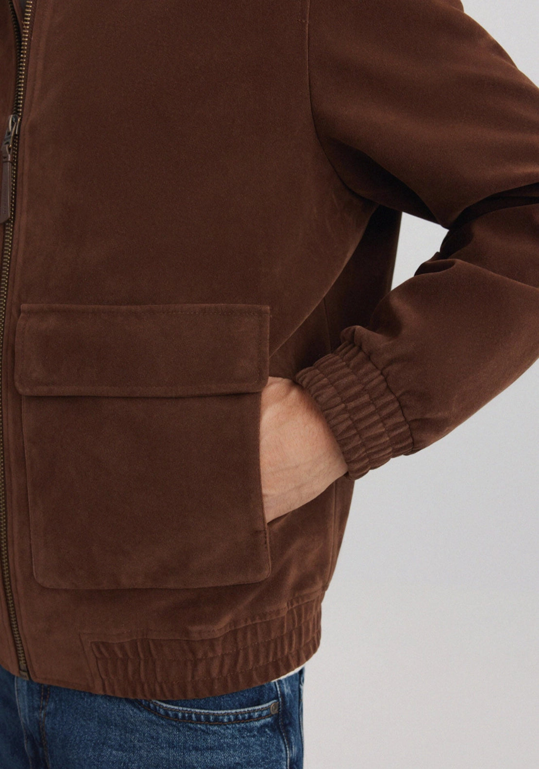 PU Aviator Jacket - Brown