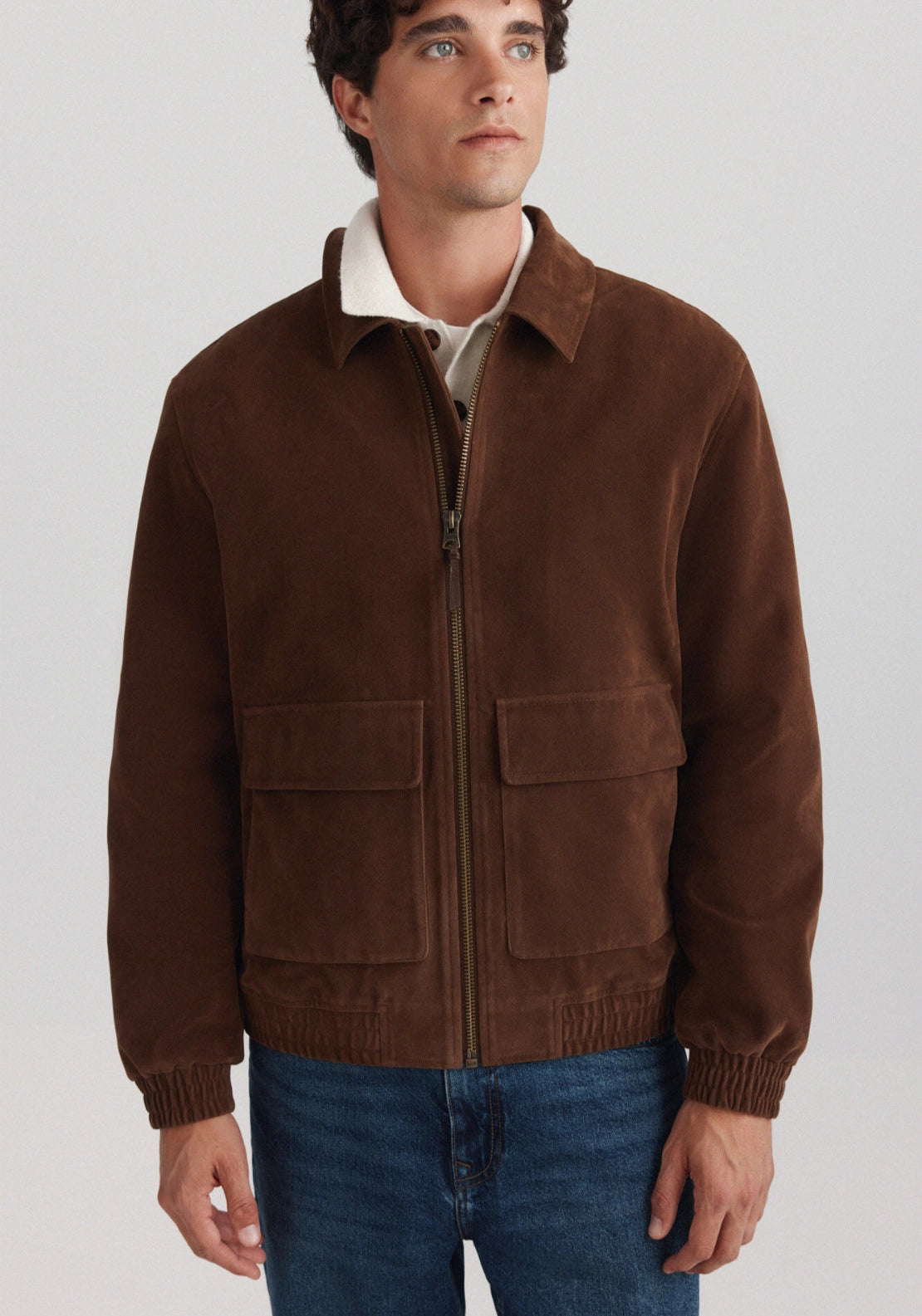PU Aviator Jacket - Brown