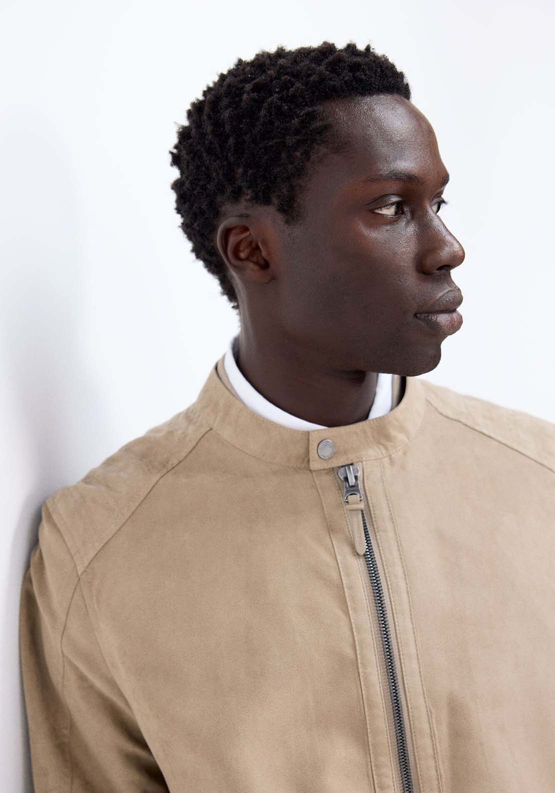 Springfield Faux suede jacket - Sand 5 Shaws Department Stores
