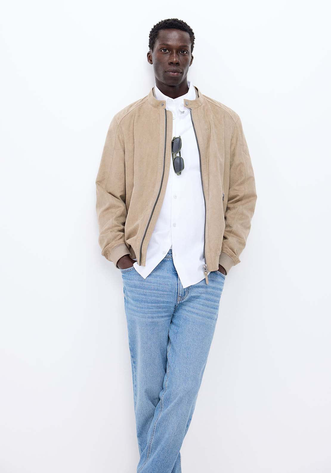 Springfield Faux suede jacket - Sand 2 Shaws Department Stores