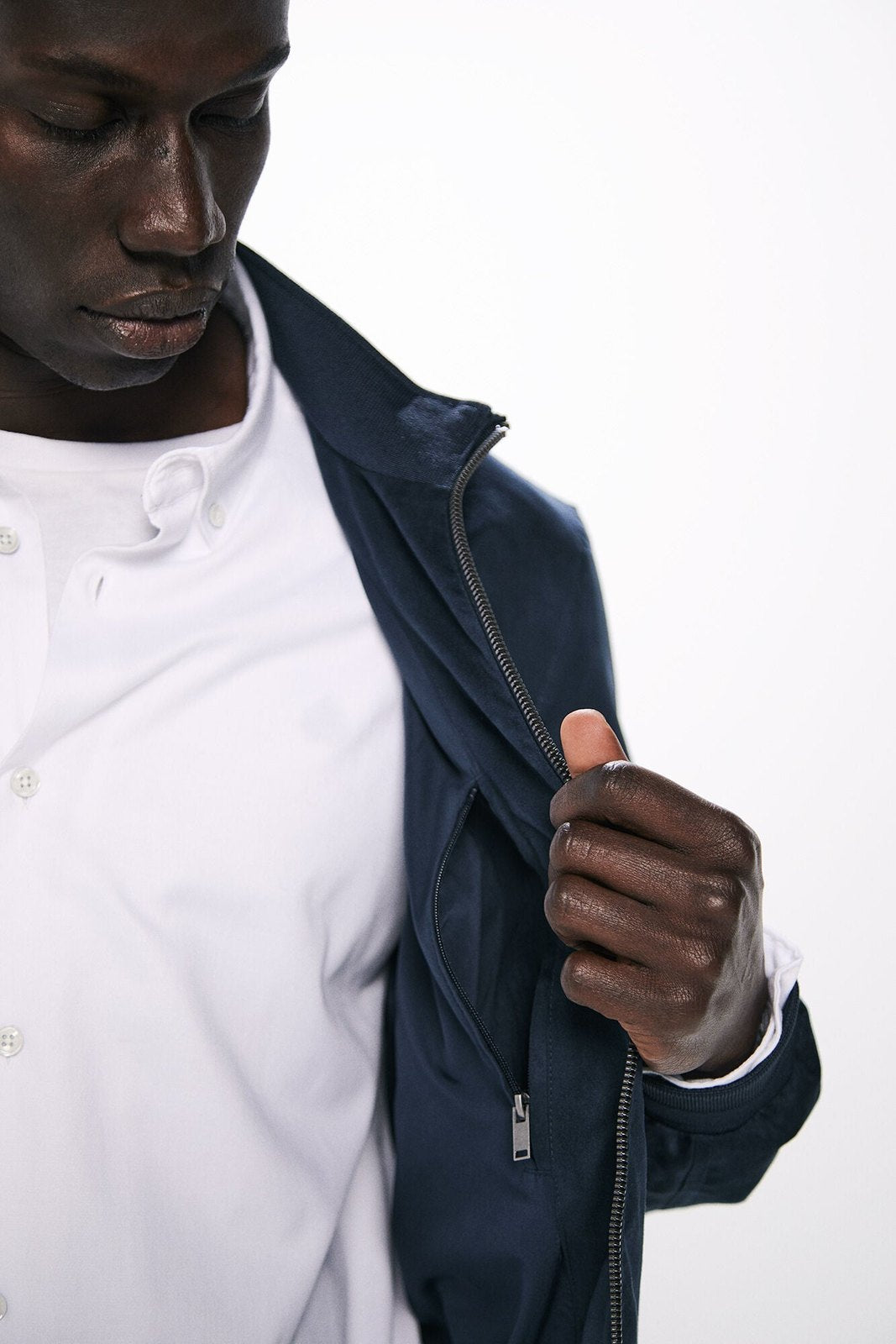 Springfield Faux suede jacket - Blue 3 Shaws Department Stores