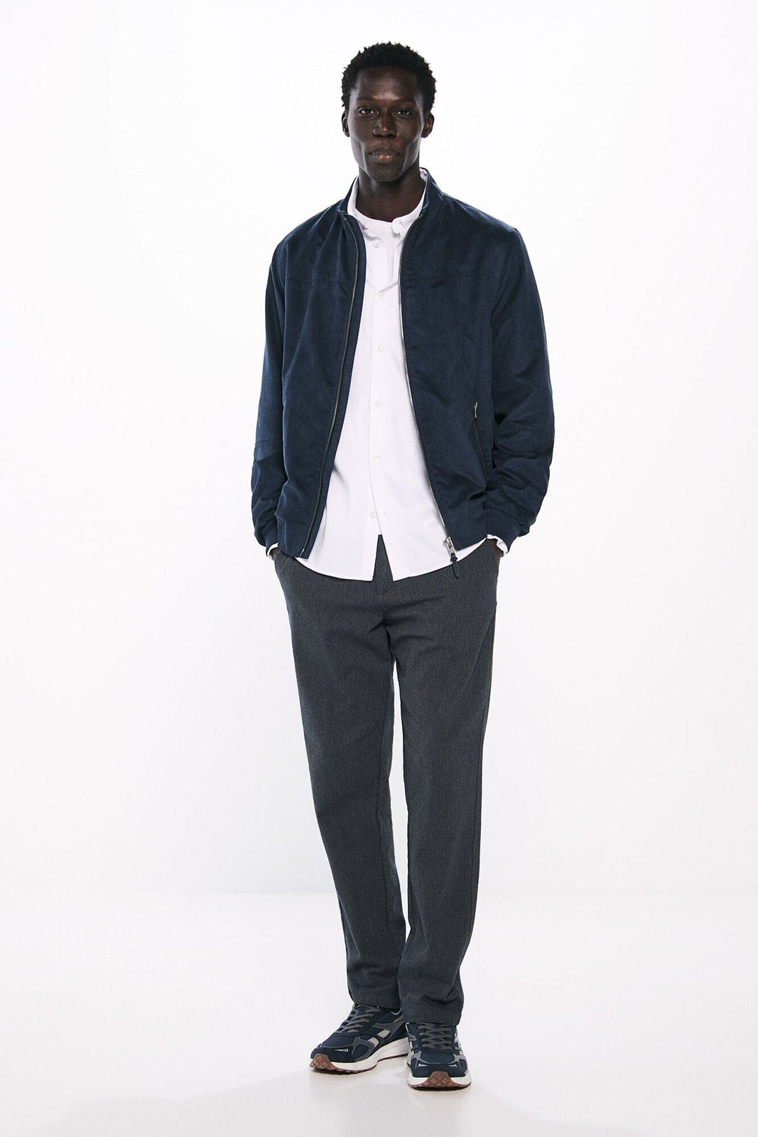 Springfield Faux suede jacket - Blue 7 Shaws Department Stores