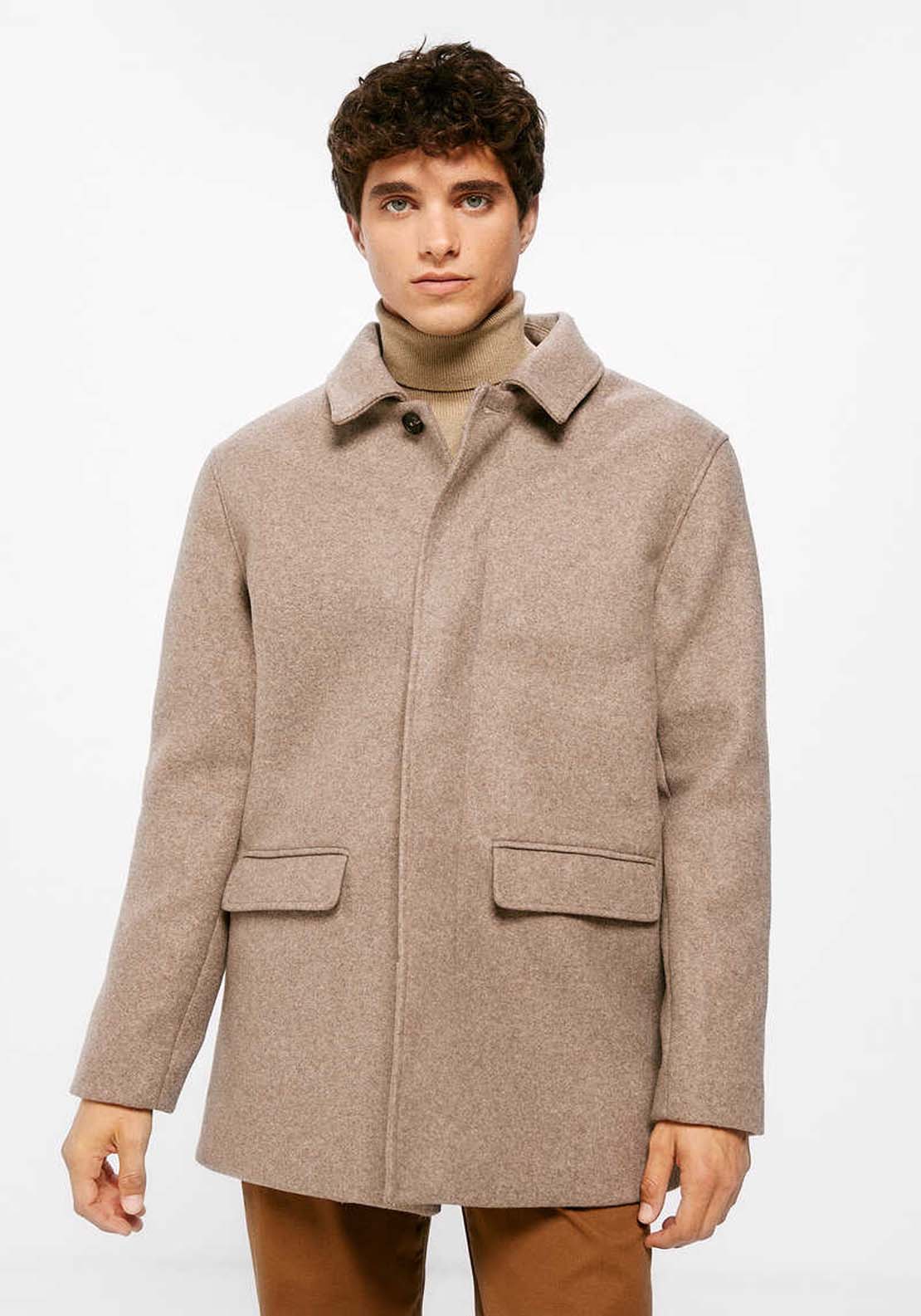 Springfield Comfort stretch coat - Beige / Camel 1 Shaws Department Stores