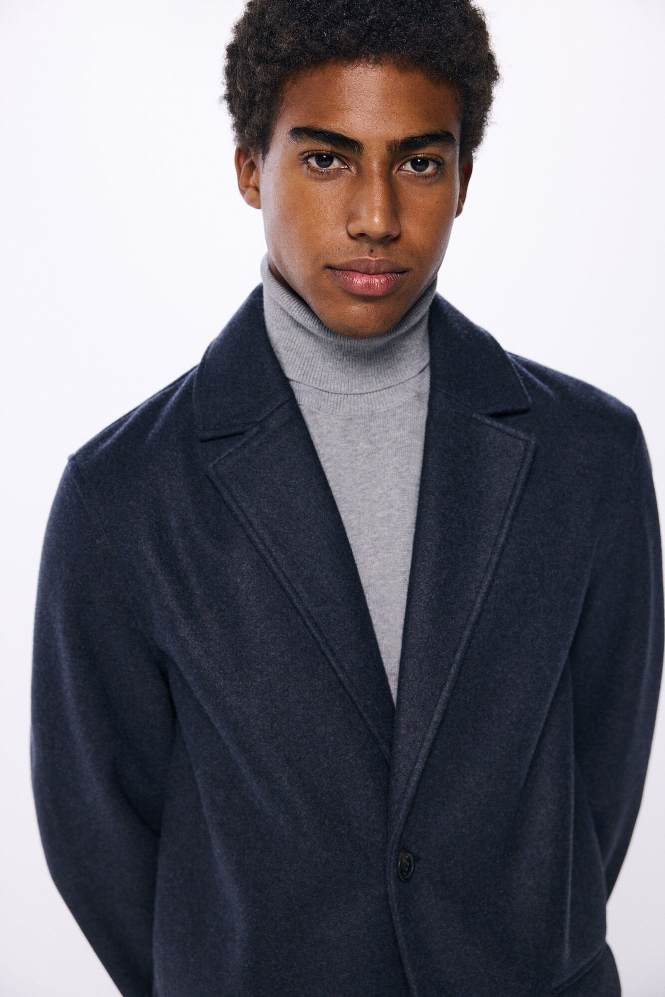 Springfield Short Wool -Effect Parka - Blue 2 Shaws Department Stores
