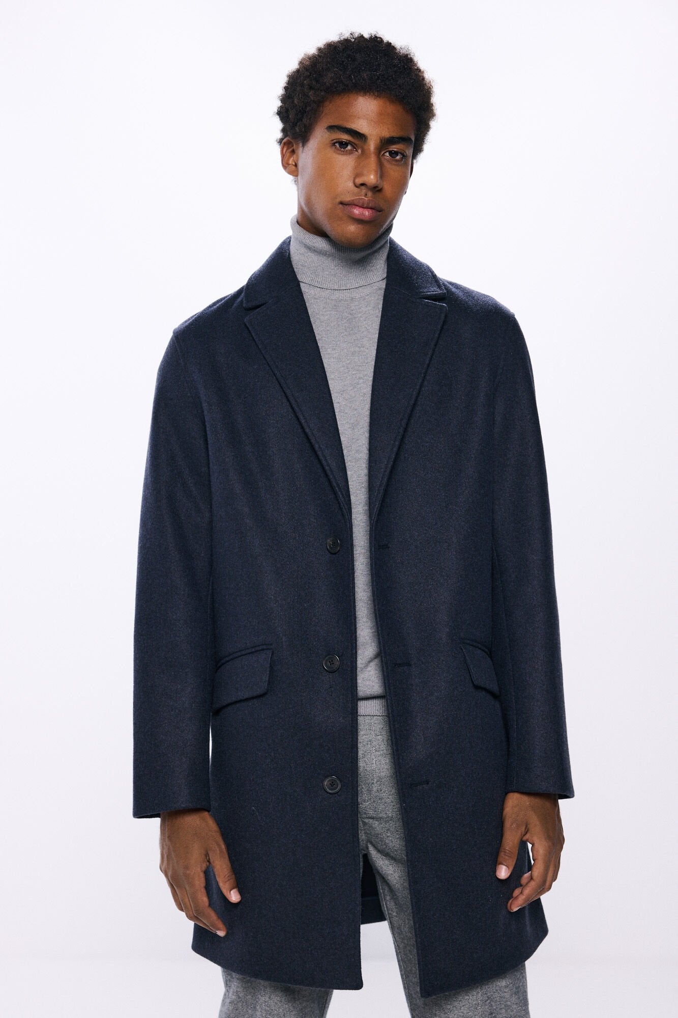 Springfield Short Wool -Effect Parka - Blue 1 Shaws Department Stores