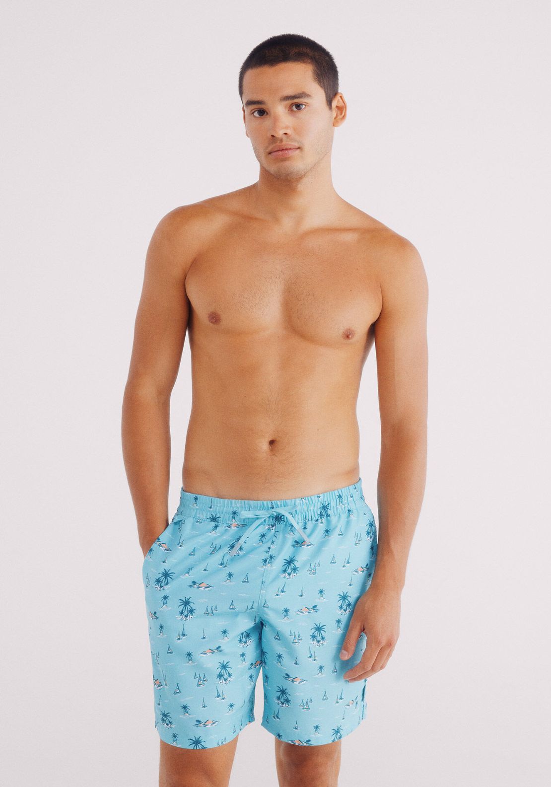 Springfield Plain Swim Shorts - Blue 5 Shaws Department Stores