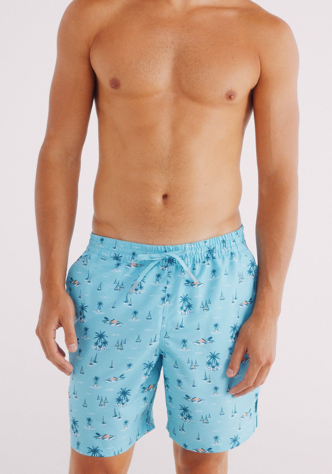 Springfield Plain Swim Shorts - Blue 1 Shaws Department Stores